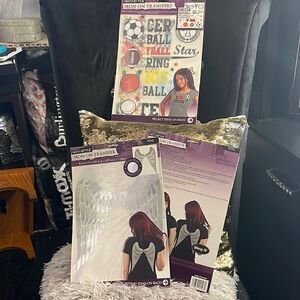 3x iron on transfer\cricket angel wings foil bling & active sports athletica